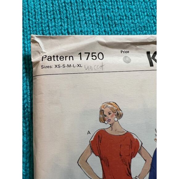 Kwik Sew 1750 top straight A lined skirt 1980s pattern Size S M L XL - Picture 2 of 5